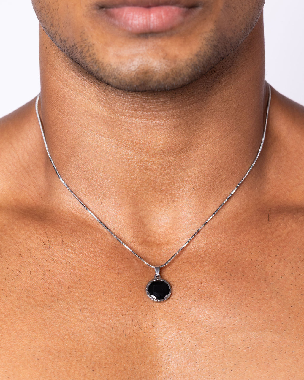 ORBIT — Silver Black Pendant Necklace