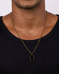 OVAL — Black Pendant Necklace