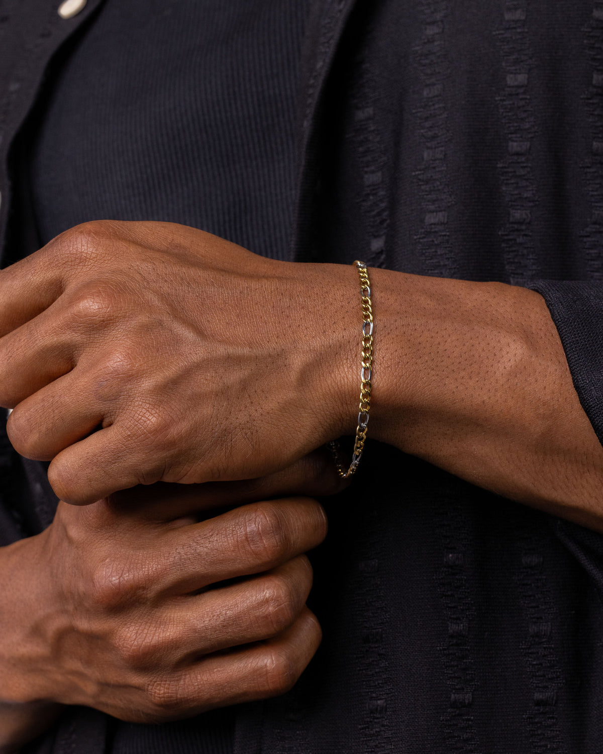 DUET — Two-Tone Figaro Bracelet
