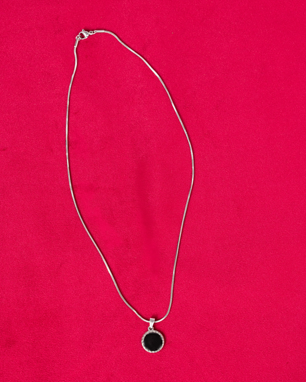 ORBIT — Silver Black Pendant Necklace
