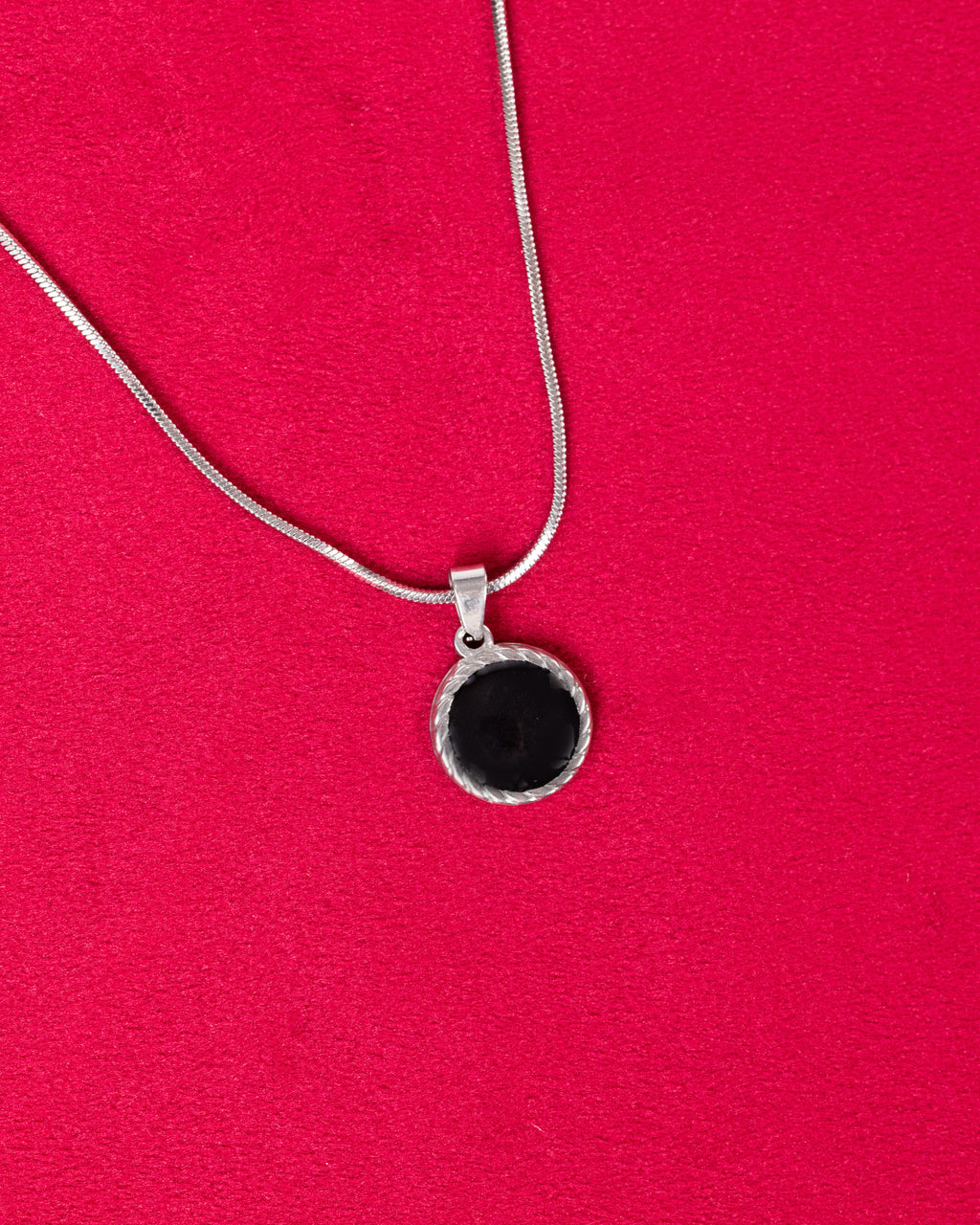 ORBIT — Silver Black Pendant Necklace