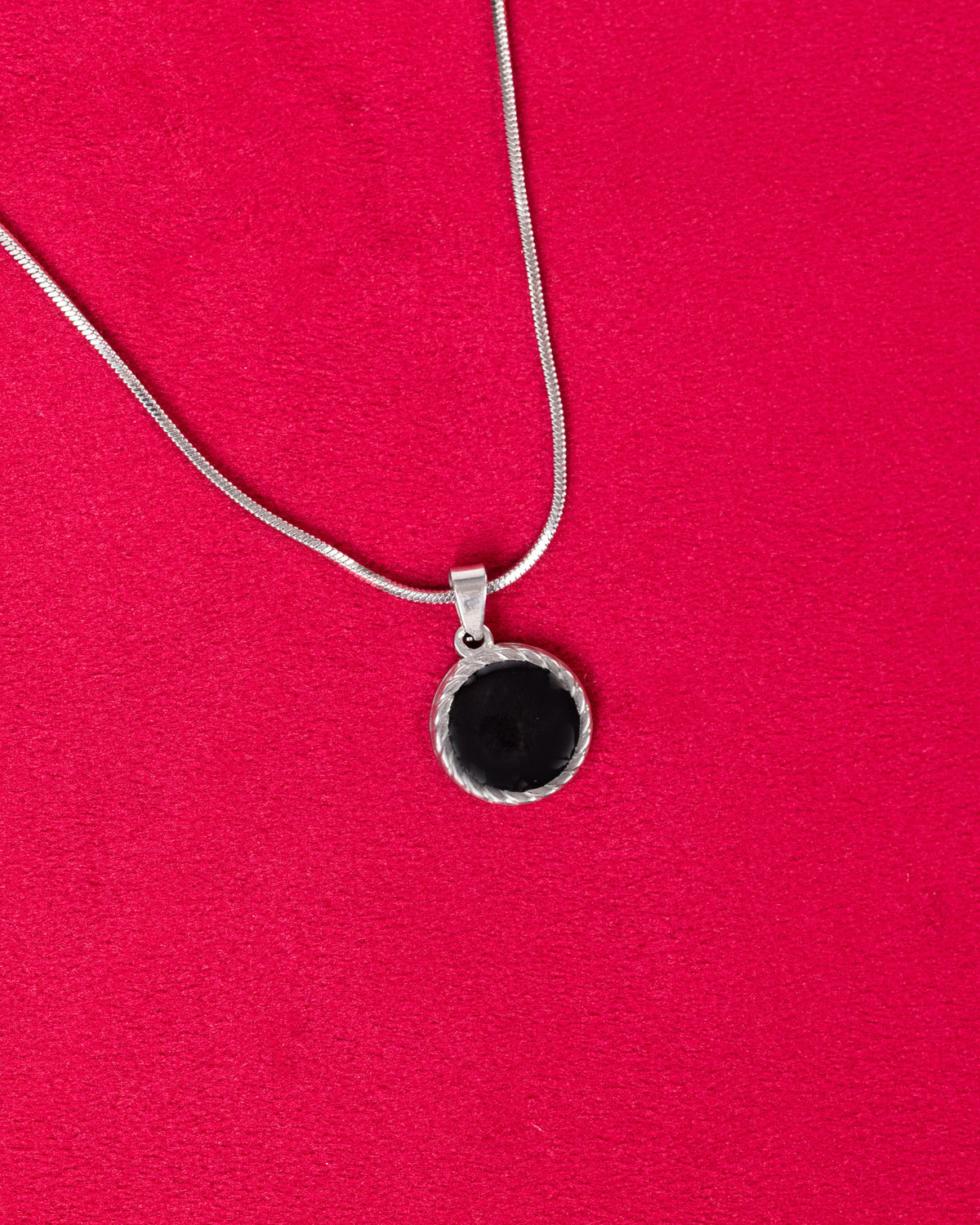 ORBIT — Silver Black Pendant Necklace