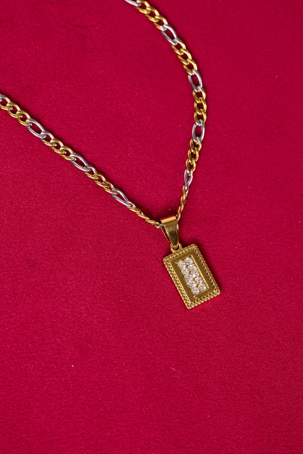 PRISM Two-Tone Crystal Pendant Necklace