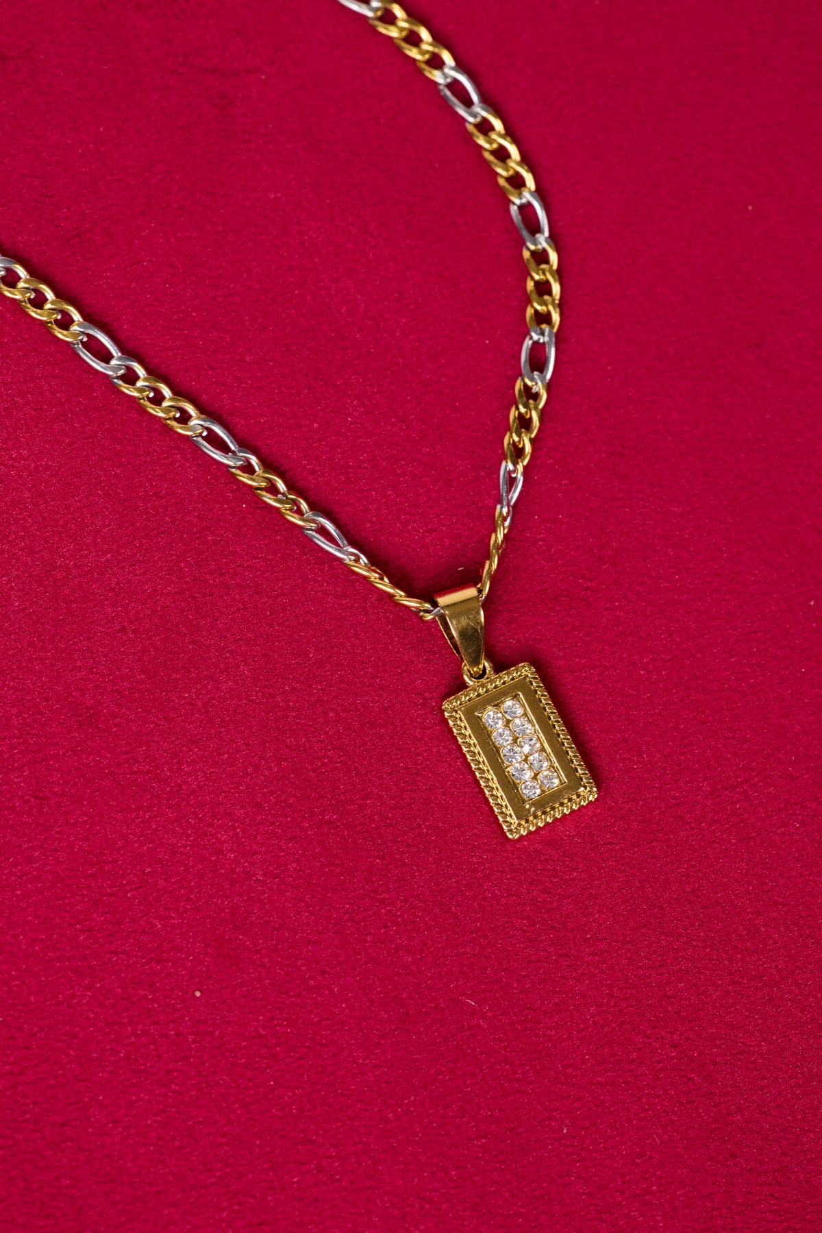PRISM Two-Tone Crystal Pendant Necklace